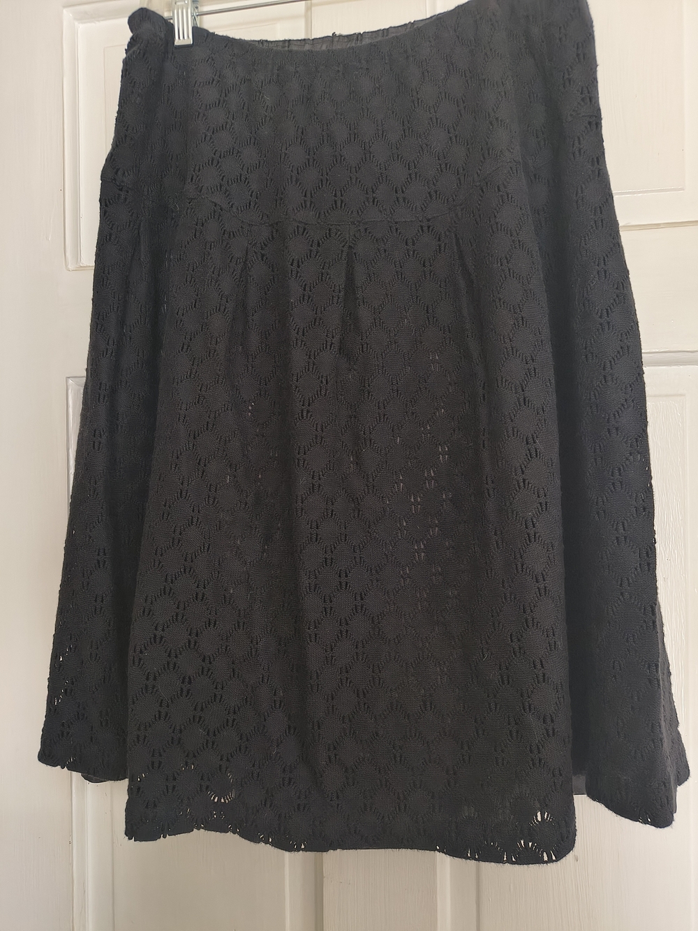 Talbots Black Eyelet A-Line Skirt
